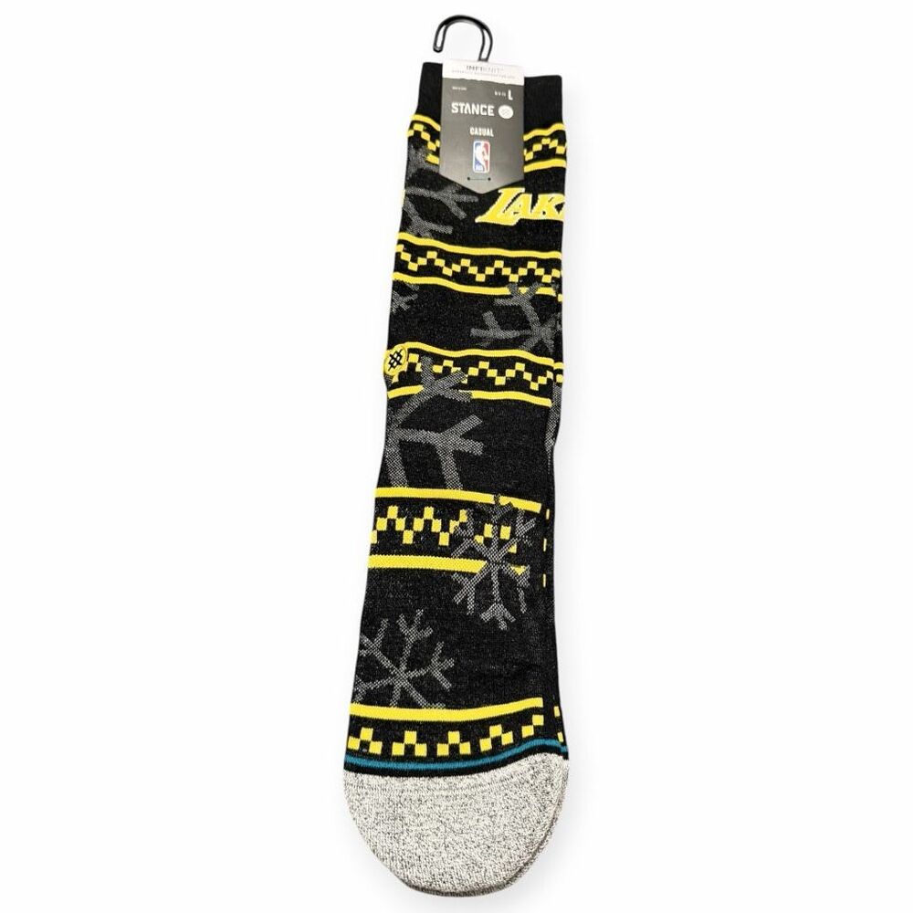 Stance NBA Los Angeles Lakers Frosted 2 Crew Socks Mens size L M9-13 New with Ta